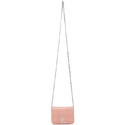 Shop Burberry Pink Square Mini Lola Bag In Blush Pink