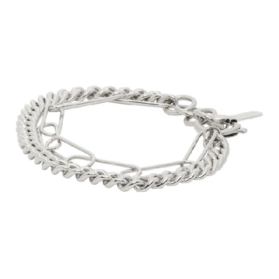 Shop Justine Clenquet Silver Nico Bracelet In Palladium