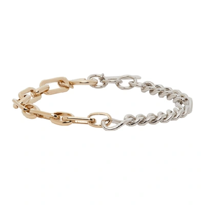 Shop Justine Clenquet Silver And Gold Vesper Bracelet In Pallad/gold