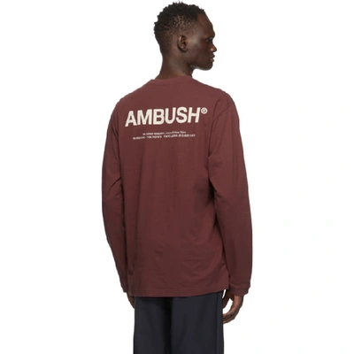 Shop Ambush Burgundy Xl Logo Long Sleeve T-shirt In Wine