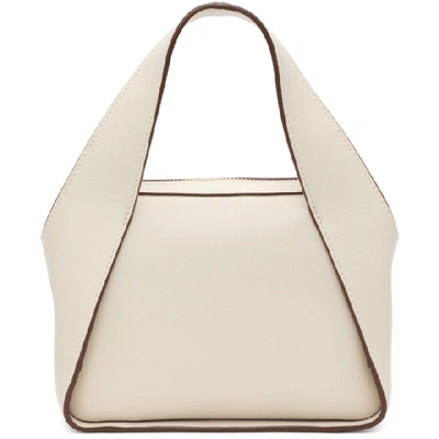 Shop Stella Mccartney Off-white Small Logo Bag In 9000 Purewh