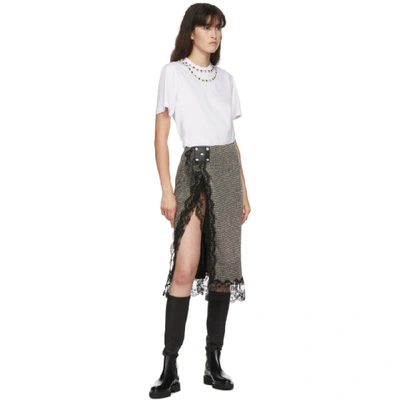 Shop Christopher Kane Black Crystal Mesh Skirt