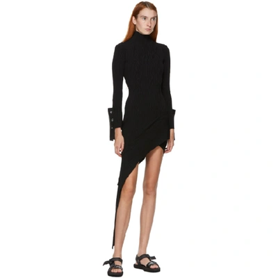 Shop Off-white Black Moire Dress In Black/white