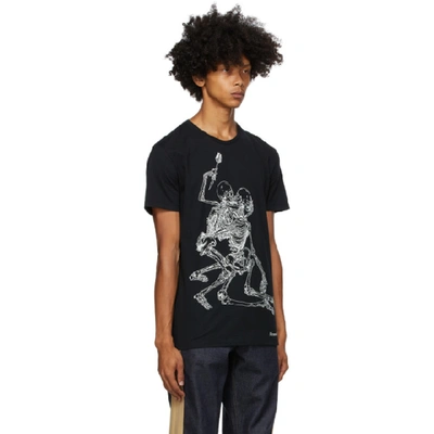 Shop Alexander Mcqueen Black Lovers Skeleton Print T-shirt In 0901 Blkmix