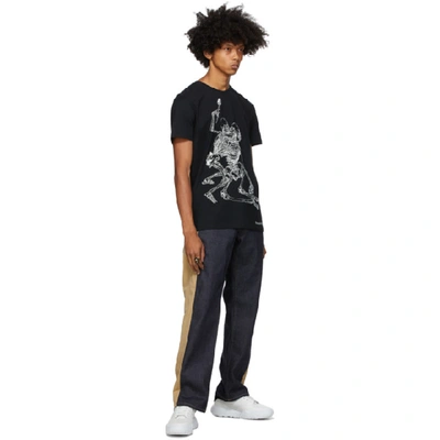 Shop Alexander Mcqueen Black Lovers Skeleton Print T-shirt In 0901 Blkmix