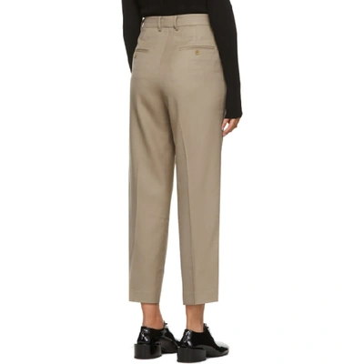 Shop Arch The Beige Cropped Wool Trousers