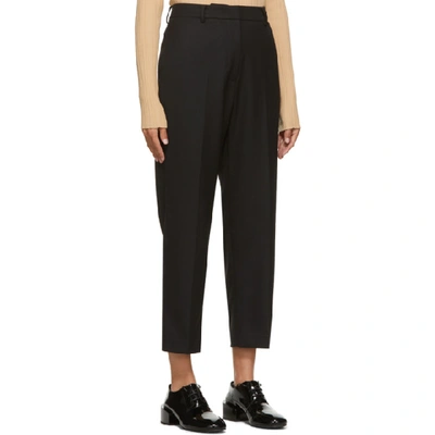 Shop Arch The Black Cropped Wool Trousers