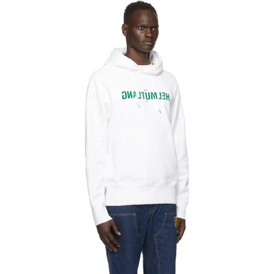 Shop Helmut Lang White Web Standard Hoodie In Chalk White