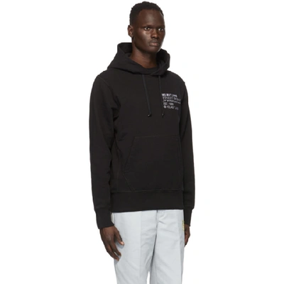 Shop Helmut Lang Black Embroidered Standard Hoodie