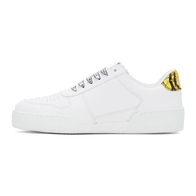 Shop Versace White Ilus Sneakers In Dbn9 White