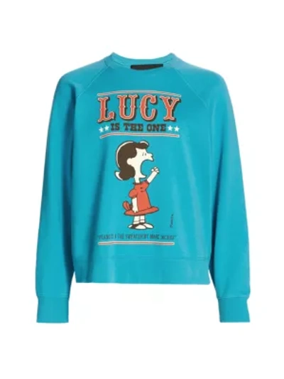 Shop Marc Jacobs Peanuts X  The Lucy Sweatshirt In Washed Blue