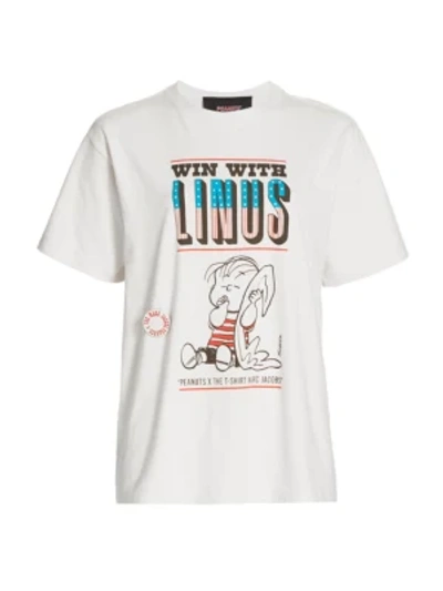 Shop Marc Jacobs Peanuts X  The Linus Graphic T-shirt In Vintage Ivory