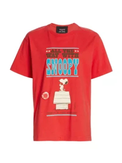 Shop Marc Jacobs Peanuts X  The Snoopy Sits Graphic T-shirt In Washed Red