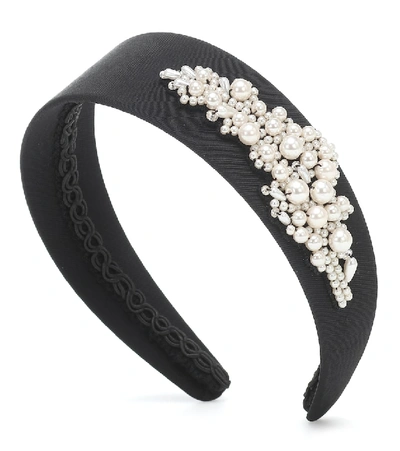 Shop Erdem Embellished Headband In Black