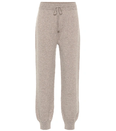 Shop Agnona Cashmere And Wool-blend Trackpants In Beige