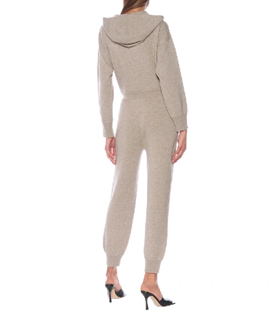 Shop Agnona Cashmere And Wool-blend Trackpants In Beige