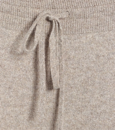 Shop Agnona Cashmere And Wool-blend Trackpants In Beige