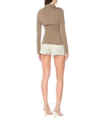 Shop Jacquemus Albi Wool-blend Cardigan In Beige