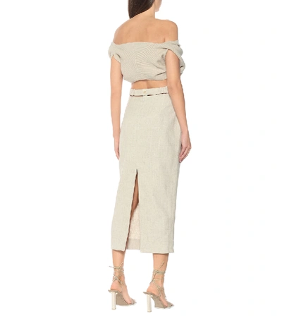 Shop Jacquemus Le Cardigan Valerie Wool-blend Cardigan In Beige