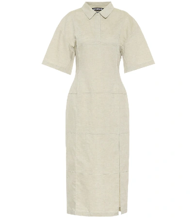 Shop Jacquemus La Robe Carro Cotton-blend Midi Dress In Green