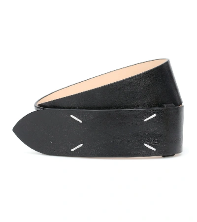 Shop Maison Margiela Leather Belt In Black