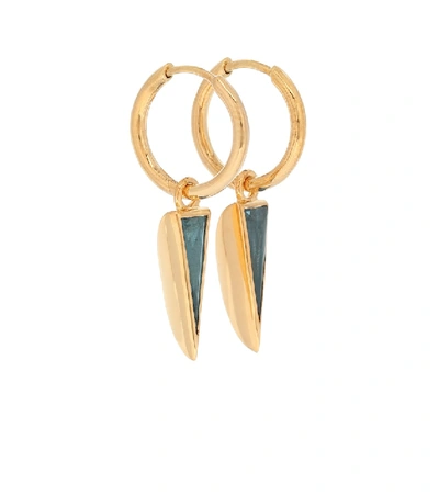 Shop Theodora Warre 18kt Yellow Gold-plated Hoop Earrings With London Topaz
