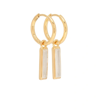 Shop Theodora Warre 18kt Yellow Gold-plated Hoop Earrings With Cubic Zirconia