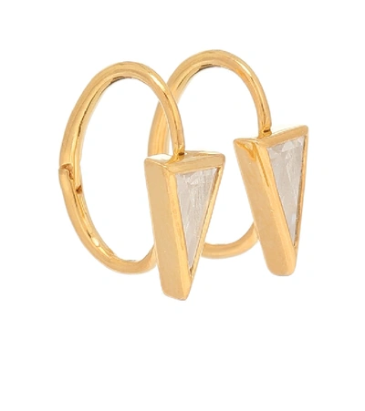 Shop Theodora Warre Quartz Crystal Gold-plated Hoop Earrings