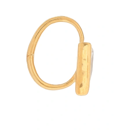 Shop Theodora Warre Quartz Crystal Gold-plated Hoop Earrings