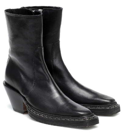 Shop Acne Studios Leather Cowboy Boots In Black