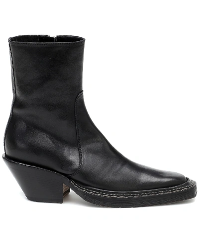 Shop Acne Studios Leather Cowboy Boots In Black