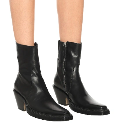 Shop Acne Studios Leather Cowboy Boots In Black