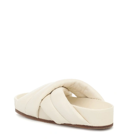 Shop Jil Sander Leather Sandals In White