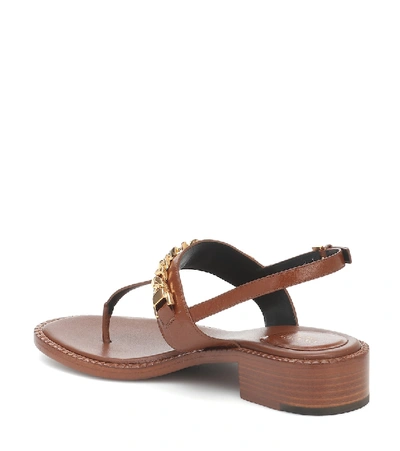Shop Gucci Sylvie Leather Thong Sandals In Brown