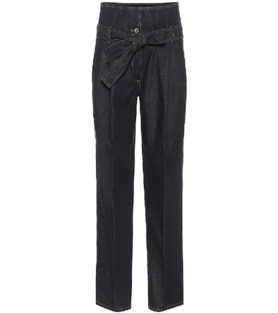 Shop Stella Mccartney High-rise Straight Paperbag Jeans In Blue