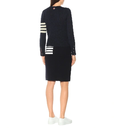 Shop Thom Browne Wool Sweater In Blue