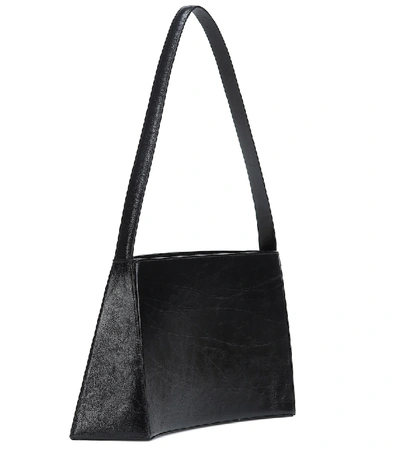 Shop Low Classic Curve Leather Shoulder Bag In Black