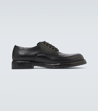 Shop Dolce & Gabbana Derby Leather Shoes In Black
