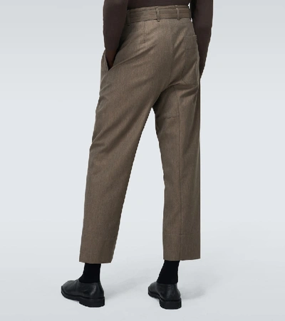 Shop Lemaire Four-pleat Pants In Brown