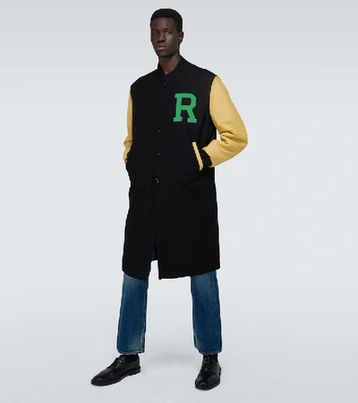 Shop Raf Simons Long-length Wool Coat In Black