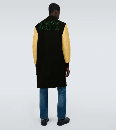 Shop Raf Simons Long-length Wool Coat In Black