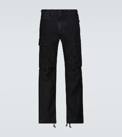 Shop Rrl Cotton Cargo Pants In Black