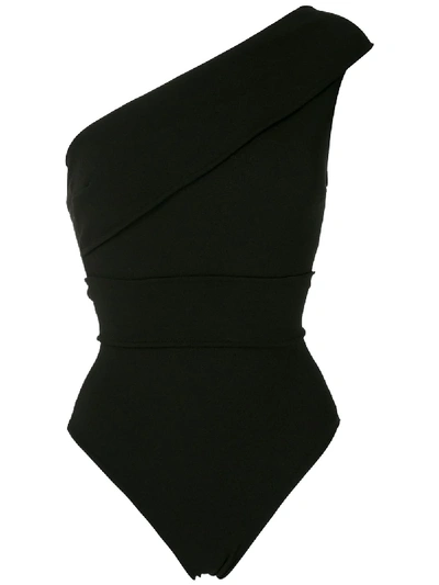 Shop Haight One Shoulder One-piece In Black