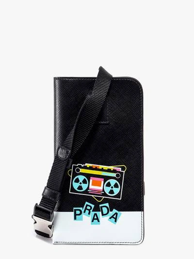 Shop Prada I-phone Case In Black