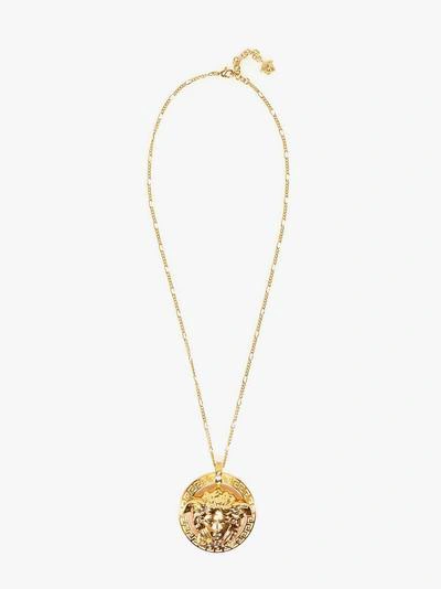 Shop Versace Necklace In Gold