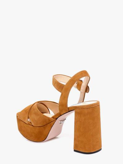 Shop Prada Sandal In Brown