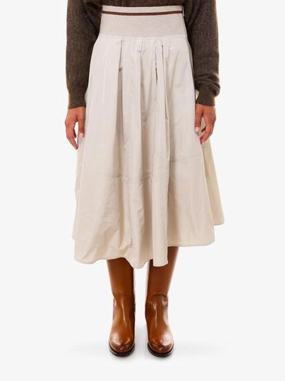 Shop Brunello Cucinelli Skirt In Beige