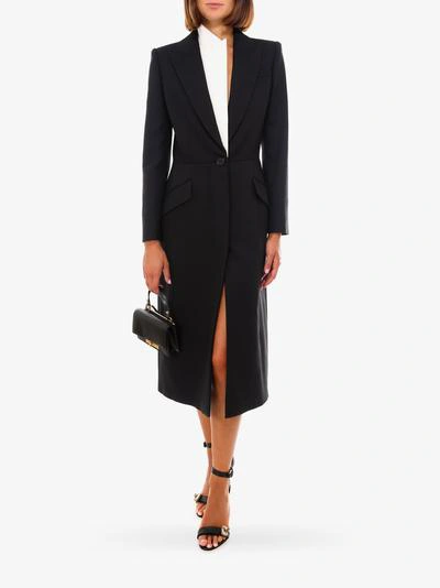 Shop Alexander Mcqueen Coat In Black