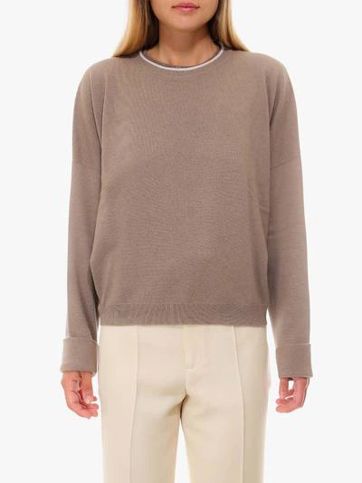 Shop Brunello Cucinelli Sweater In Beige