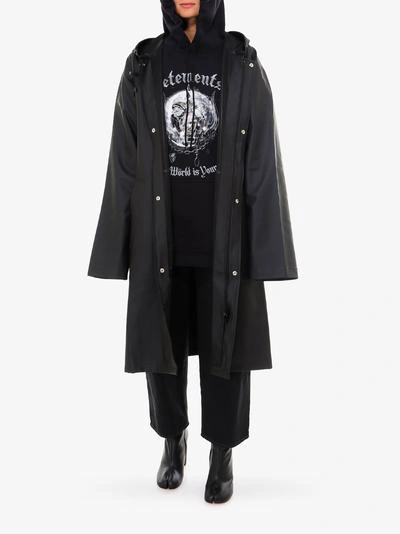Vetements Oversized Slogan Print Raincoat In Black | ModeSens